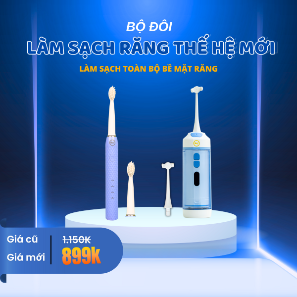 Combo Máy Tăm nước SKY A-01 + Bàn chải điện SKY A-02